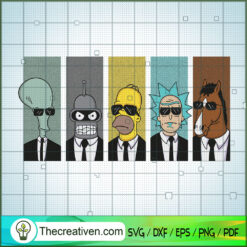 Men In Black Cartoon Characters SVG, Rick and Morty SVG , Cartoon Movie SVG