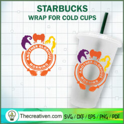 Orange Witch Hocus Pocus Starbucks Cup SVG, Starbucks Cold Cup Full Wrap SVG