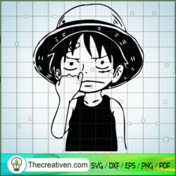 Cute Face Luffy SVG, One Piece SVG, Anime Cartoon SVG