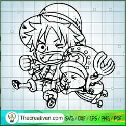 Luffy And Tony Tony Chopper SVG, One Piece SVG, Anime Cartoon SVG