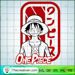 Luffy One Piece SVG, One Piece SVG, Anime Cartoon SVG