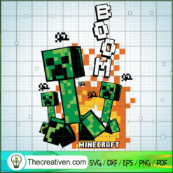 Creeper Boom SVG, Minecraft SVG, Gamer SVG