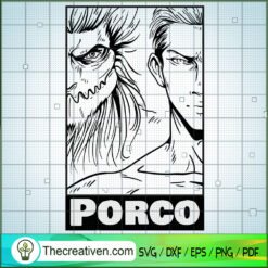 Porco and Porco Titan SVG, Attack On Titan SVG, Anime Cartoon SVG