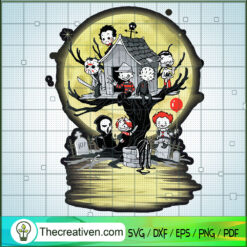 Chibi Horror Characters Friends SVG, Horror Movie SVG, Halloween SVG