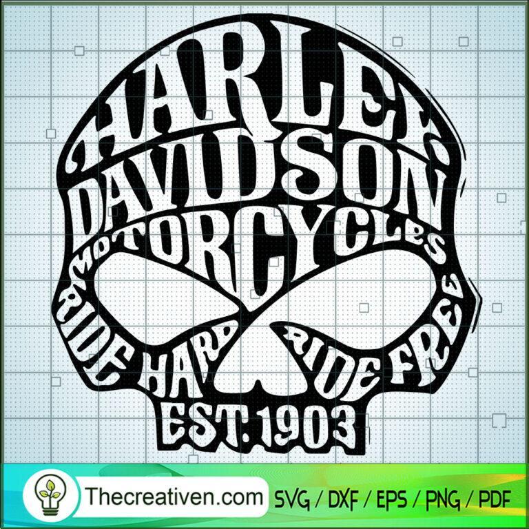 Skull Harley-Davidson SVG, Skull Logo SVG, Motocyles SVG - Premium ...