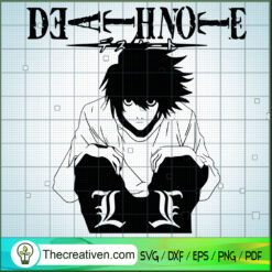 L Lawliet SVG, Death Note SVG , Anime SVG