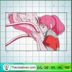 Chihiro and Haku SVG, Spirited Away SVG, Ghibli Anime SVG
