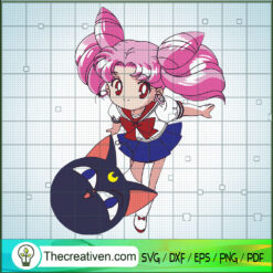 Chibiusa Tsukino And Luna Cat SVG, Sailor Moon SVG, Anime Japan SVG