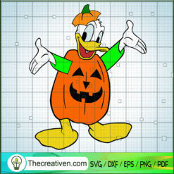 Donald Duck Inside Halloween Pumpkin SVG, Disney Donald Duck SVG, Halloween SVG