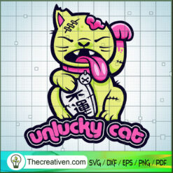 Unlucky Cat SVG, Cat Horror SVG, Halloween SVG
