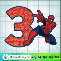 Three Happy Birthdays Spiderweb SVG, Spider Man SVG, Marvel SVG