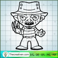 Freddy Krueger Chibi Characters SVG, Horror Characters SVG, Halloween SVG