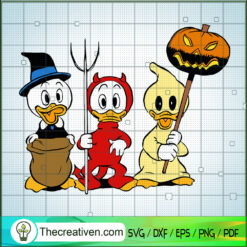 Friend Duck Halloween SVG, Huey, Dewey, and Louie SVG, Halloween SVG, Walt Disney SVG