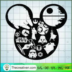 Disney Mickey Star Wars SVG, Mickey Head SVG, Star Wars SVG