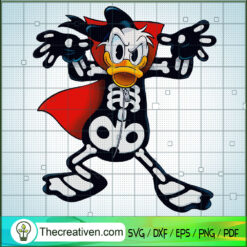 Donald Duck Skeleton SVG, Disney Donald Duck SVG, Halloween SVG, Walt Disney SVG