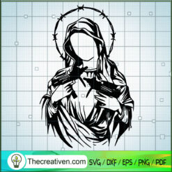 Blessed Mother Maria SVG, Maria Have Gun SVG, Christianity SVG