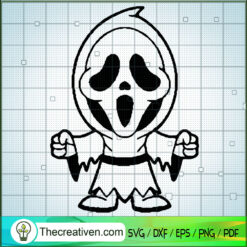 Scream Ghost Chibi Characters SVG, Horror Characters SVG, Halloween SVG
