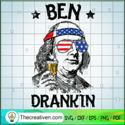Ben Drankin SVG, Benjamin Franklin SVG, USA Flag SVG