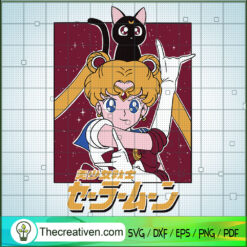 Sailor Moon And Cat SVG, Sailor Moon Poster SVG, Anime SVG