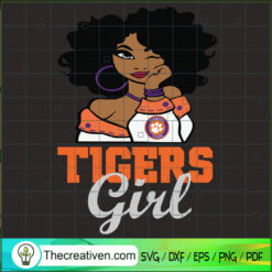 Black Girls Tigers Orange SVG, National Football League SVG, NFL SVG, Afro Women SVG