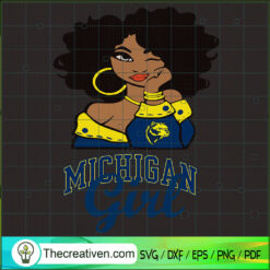 Black Girls Michigan SVG, National Football League SVG, NFL SVG, Afro Women SVG