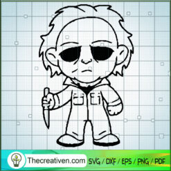 Michael Myers Chibi Characters SVG, Horror Characters SVG, Halloween SVG