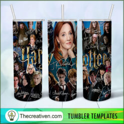 Harry Potter Signature Cast Full Tumbler Wrap, 20oz Skinny Straight, Skinny 20oz, PNG Digital File