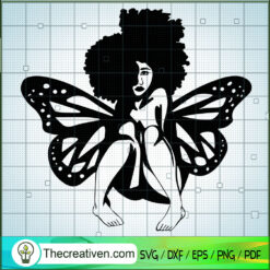 Butterfly Afro Women SVG, Black Women SVG, Black Sexy Girls SVG