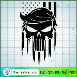 Trump Skull SVG, Donald Trump SVG, USA Flag SVG, Skull SVG