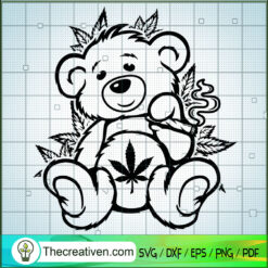 Teddy Smoke Weed SVG, Teddy Bear SVG, Cannabis SVG