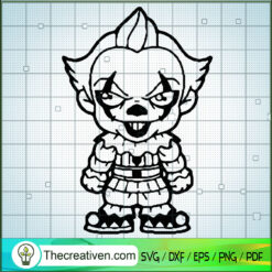 Pennywise Chibi Characters SVG, Horror Characters SVG, Halloween SVG