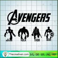 Avengers : Iron Man SVG, Hulk SVG, Thor SVG, Captain America SVG