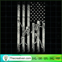 Skeleton Dancing SVG, USA Skeleton SVG, USA Flag SVG